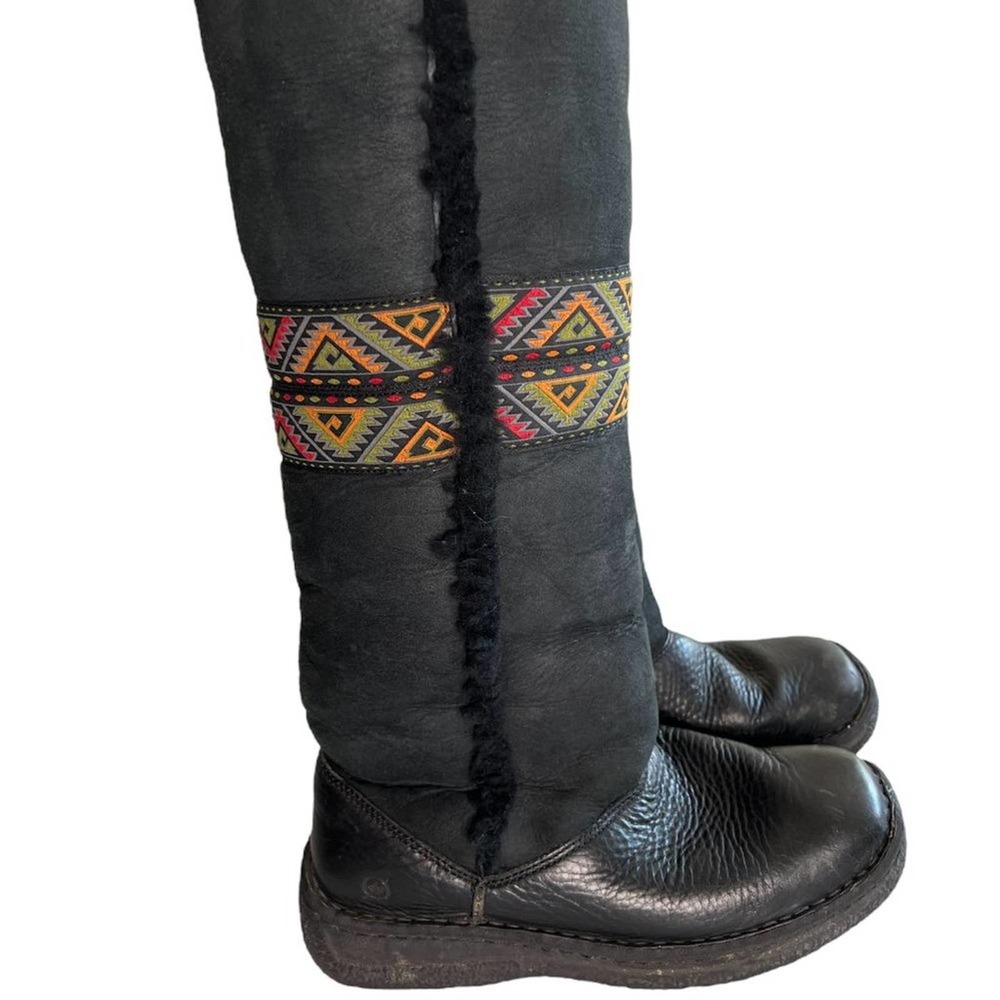 BORN Knee High Moccasin Suede and Leather Boots